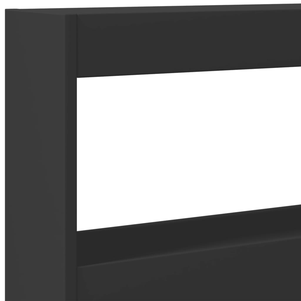 Armoire tête de lit avec LED noir 160x17x102 cm - XIOS