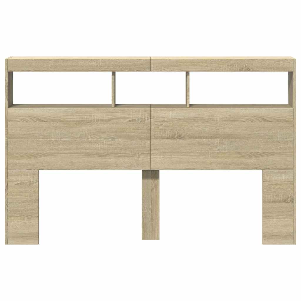 Armoire tête de lit avec LED chêne sonoma 160x17x102 cm - XIOS