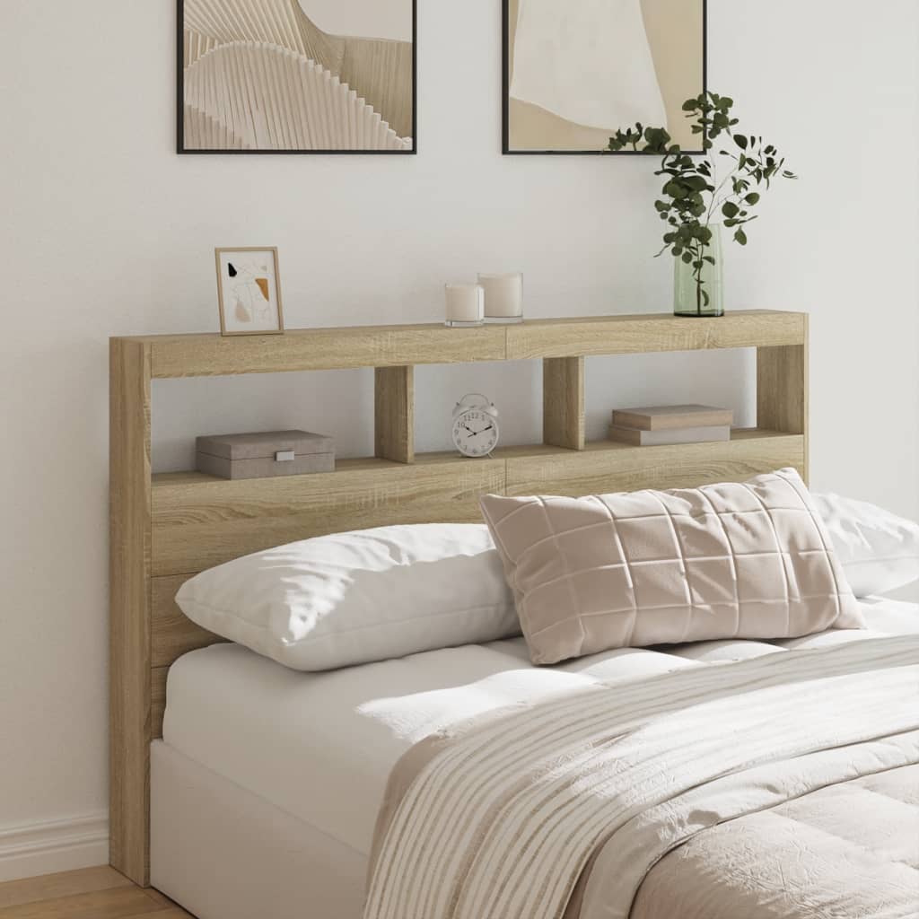 Armoire tête de lit avec LED chêne sonoma 160x17x102 cm - XIOS