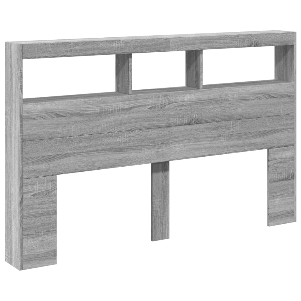Armoire tête de lit avec LED sonoma gris 160x17x102 cm - XIOS