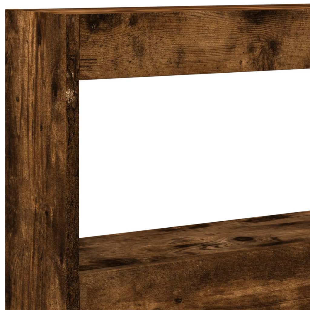 Armoire tête de lit avec LED chêne fumé 200x17x102 cm - XIOS