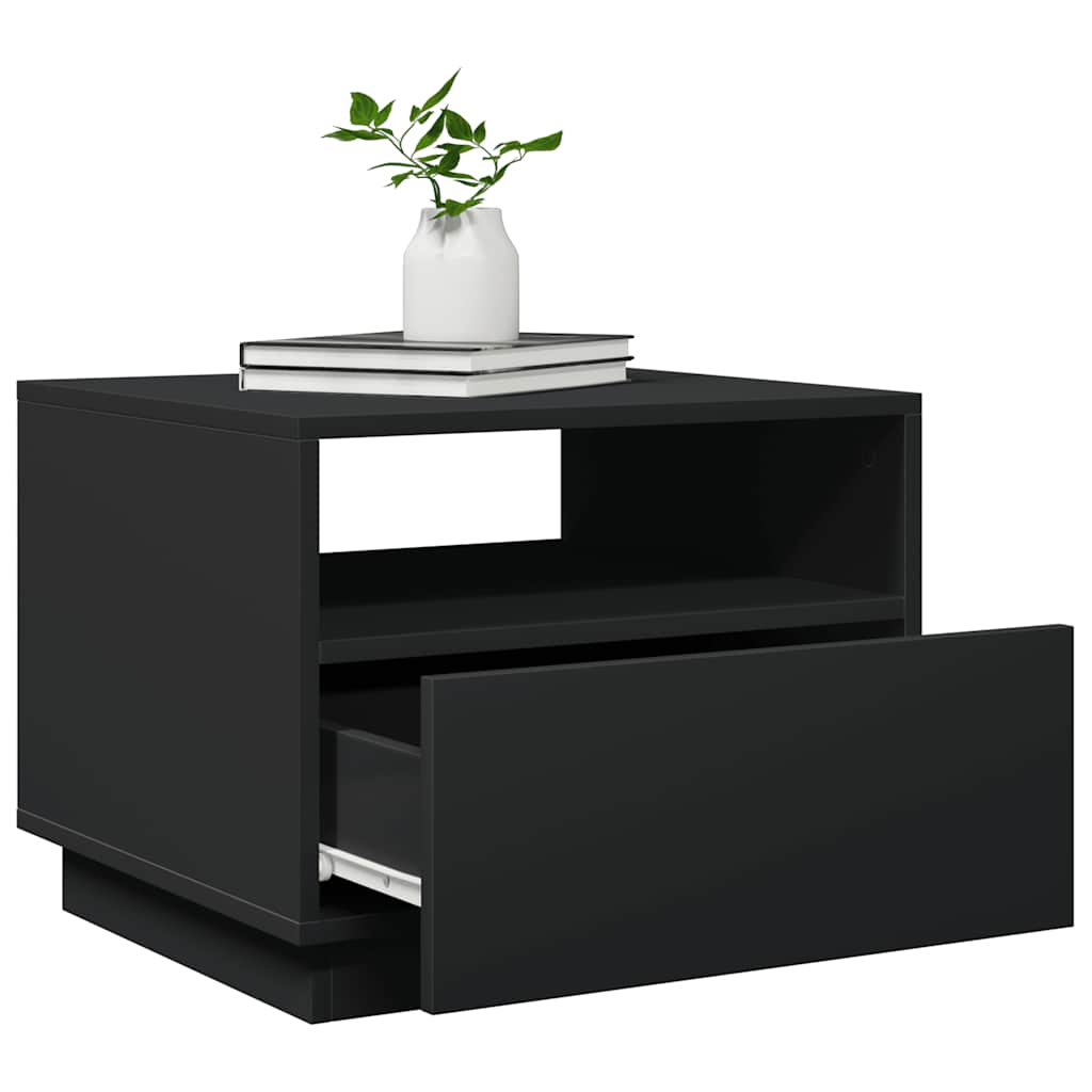 Table basse avec lumières LED noir 50x49x40 cm - XIOS