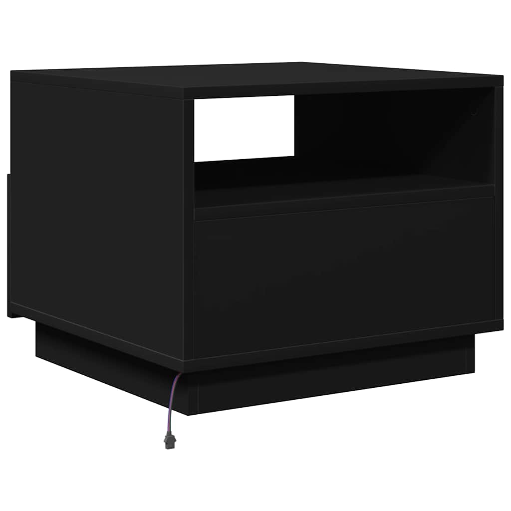 Table basse avec lumières LED noir 50x49x40 cm - XIOS