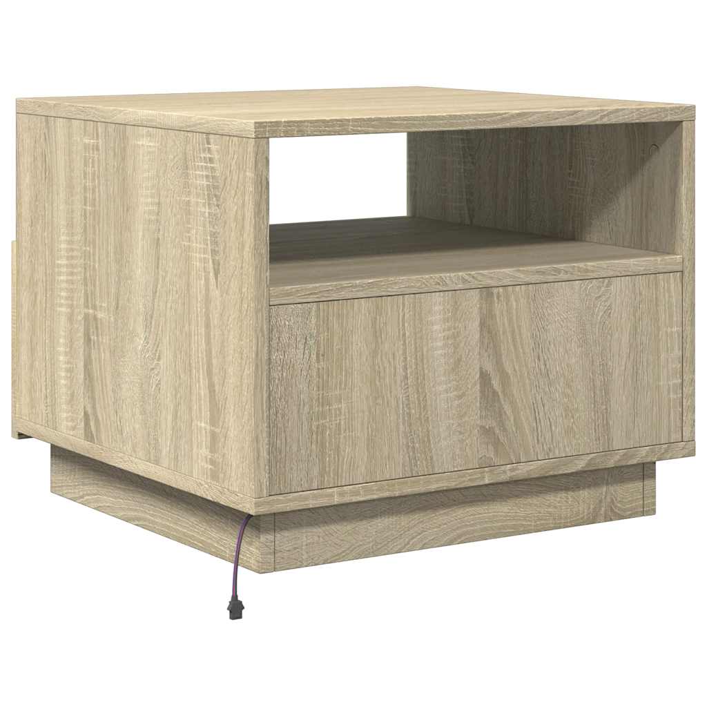 Table basse avec lumières LED chêne sonoma 50x49x40 cm - XIOS