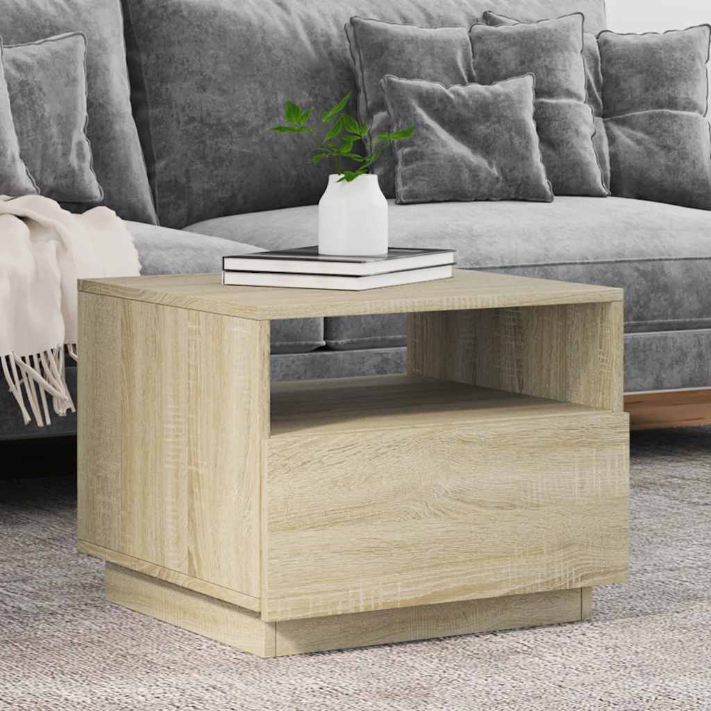 Table basse avec lumières LED chêne sonoma 50x49x40 cm - XIOS