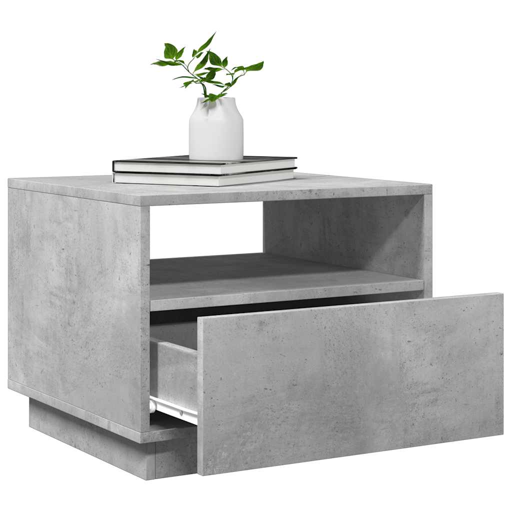 Table basse avec lumières LED gris béton 50x49x40 cm - XIOS
