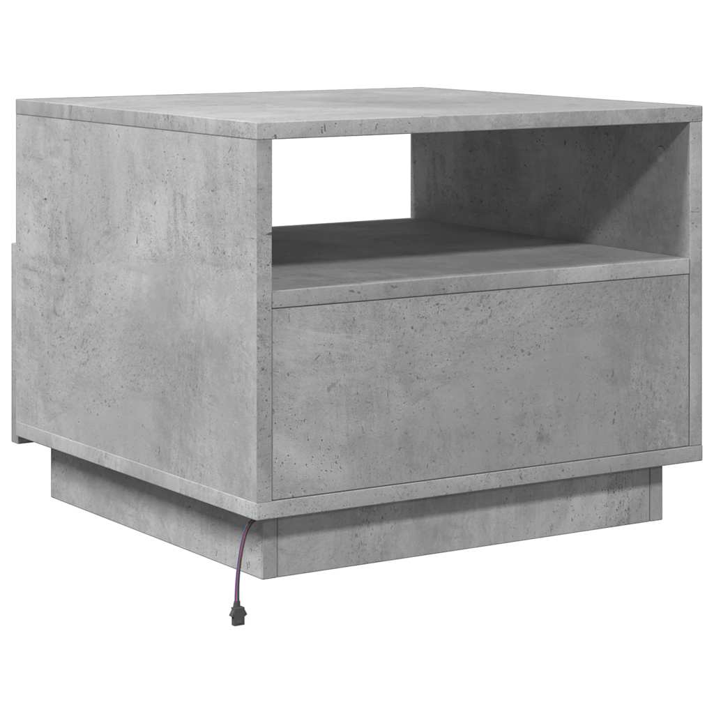 Table basse avec lumières LED gris béton 50x49x40 cm - XIOS