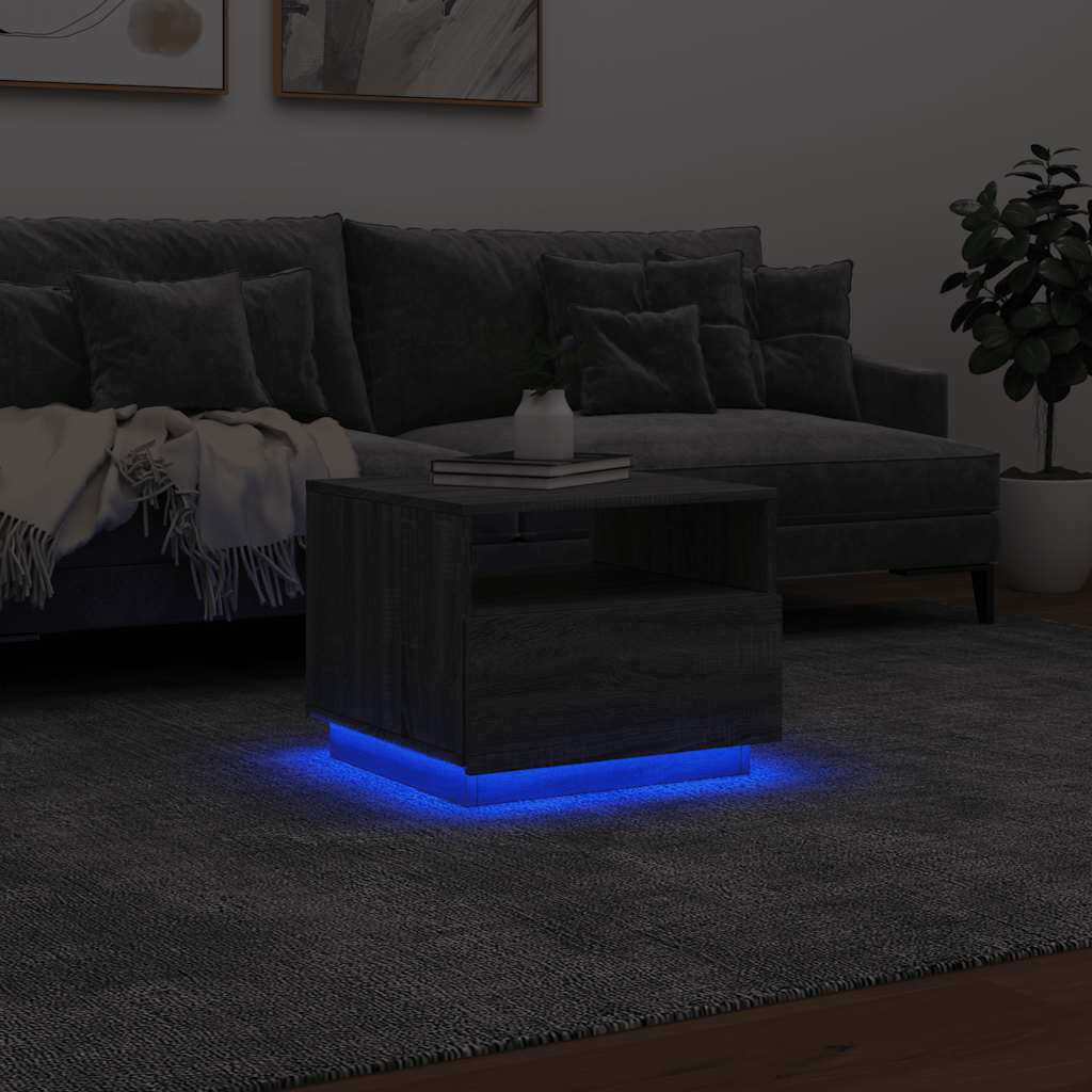 Table basse avec lumières LED sonoma gris 50x49x40 cm - XIOS