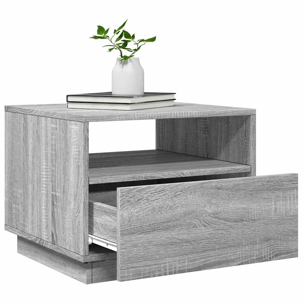 Table basse avec lumières LED sonoma gris 50x49x40 cm - XIOS