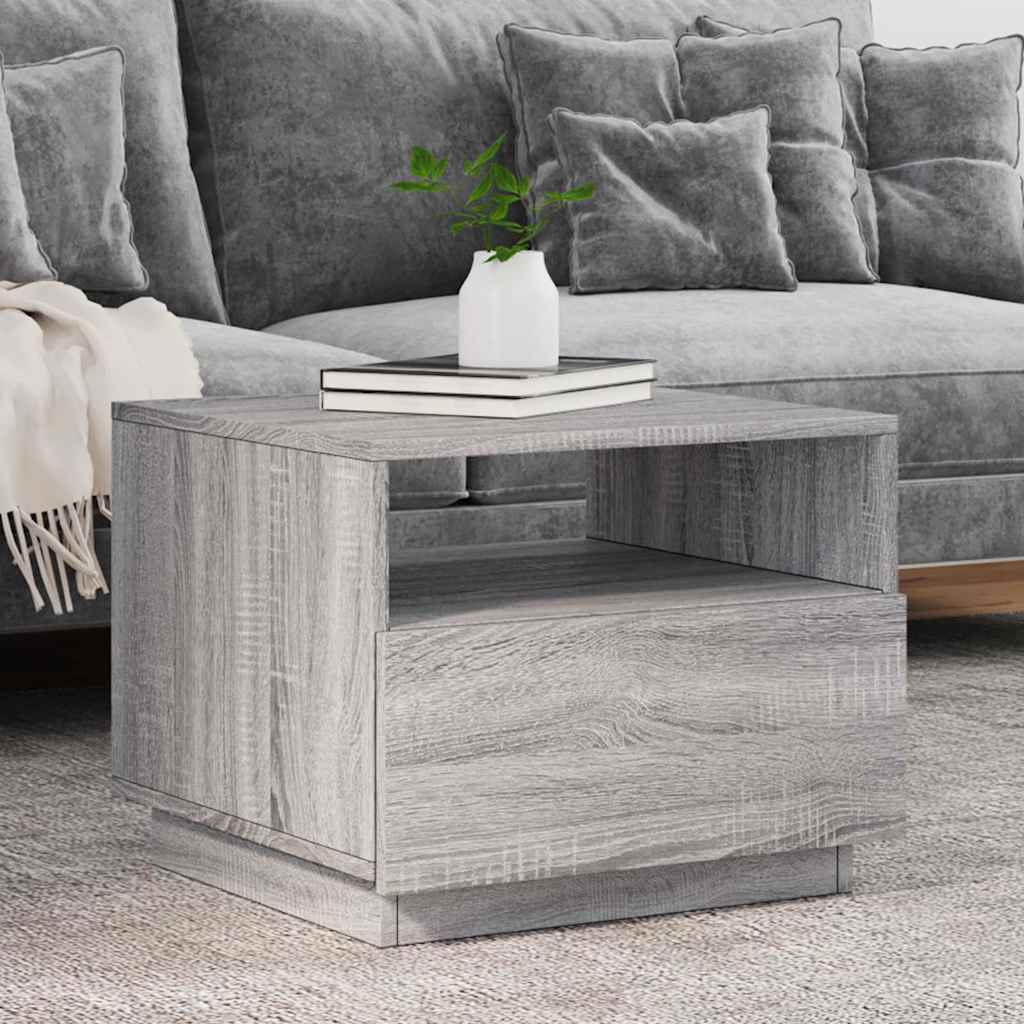 Table basse avec lumières LED sonoma gris 50x49x40 cm - XIOS