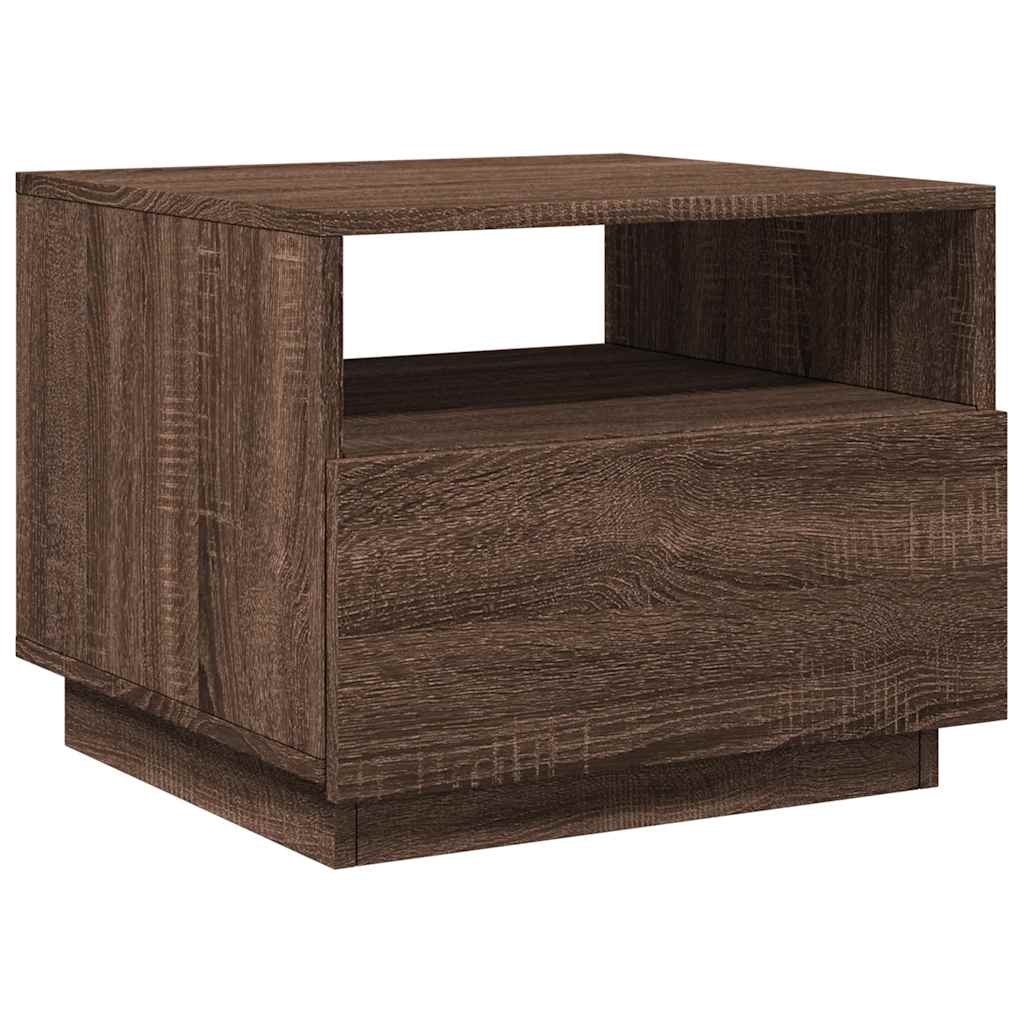 Table basse avec lumières LED chêne marron 50x49x40 cm - XIOS