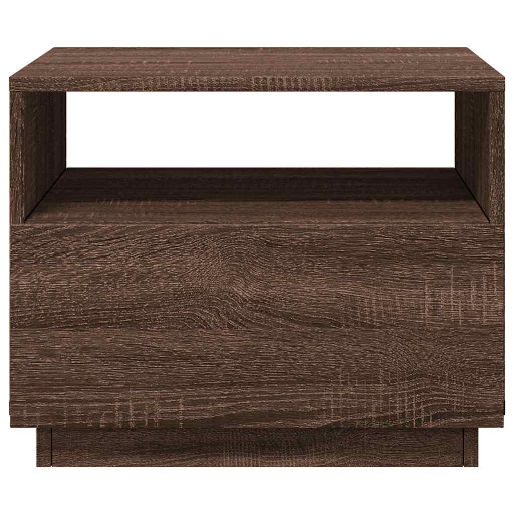 Table basse avec lumières LED chêne marron 50x49x40 cm - XIOS