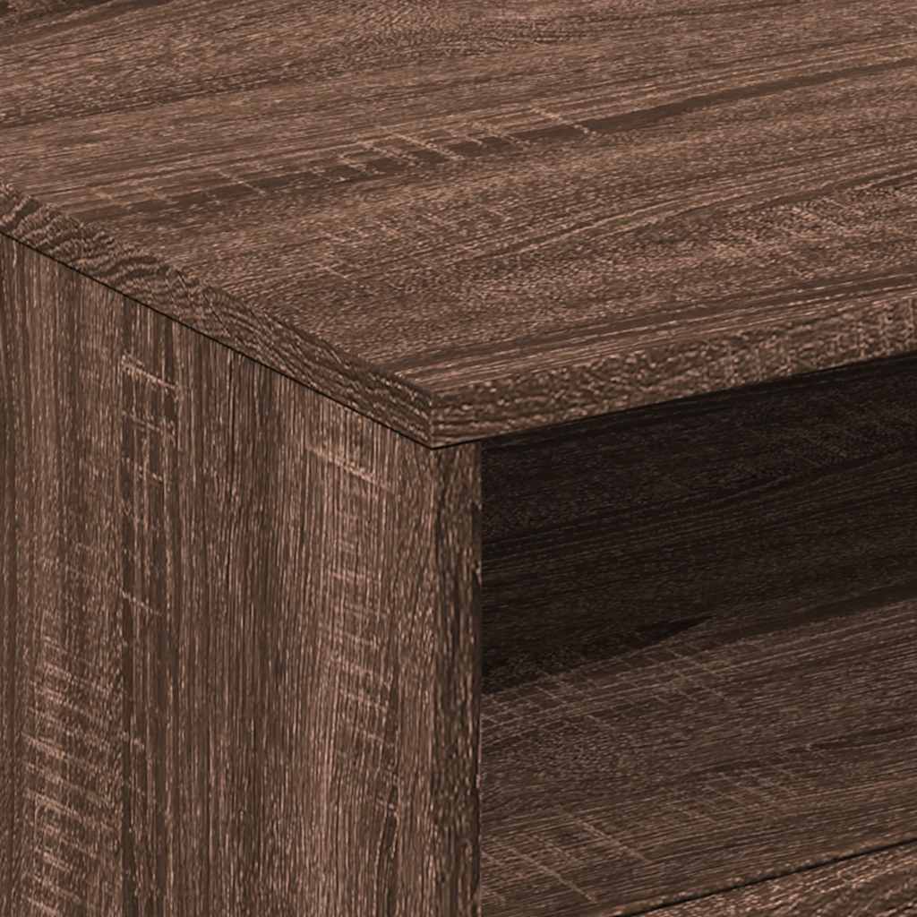 Table basse avec lumières LED chêne marron 50x49x40 cm - XIOS