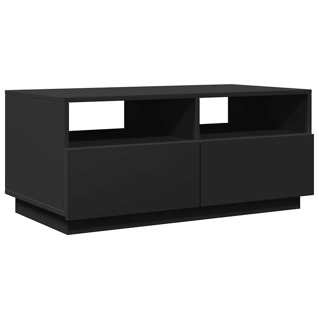 Table basse avec lumières LED noir 90x49x40 cm - XIOS