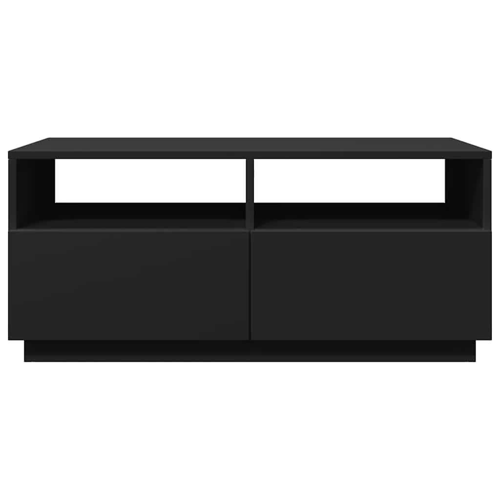 Table basse avec lumières LED noir 90x49x40 cm - XIOS