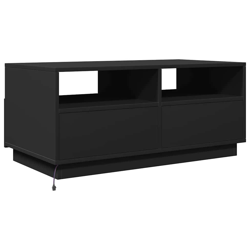 Table basse avec lumières LED noir 90x49x40 cm - XIOS