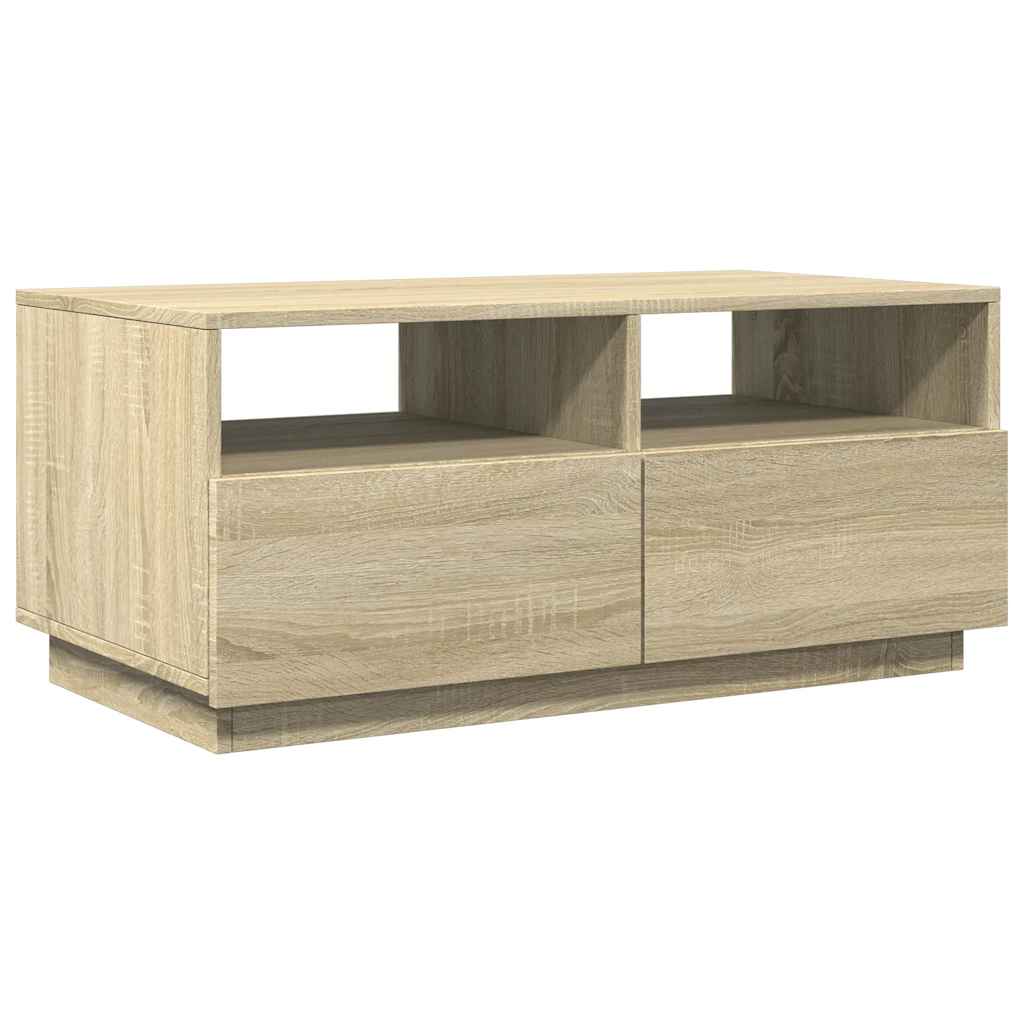 Table basse avec lumières LED chêne sonoma 90x49x40 cm - XIOS