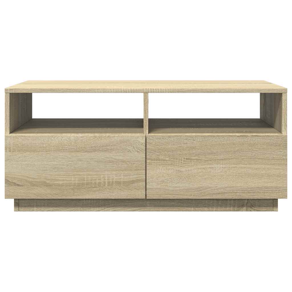 Table basse avec lumières LED chêne sonoma 90x49x40 cm - XIOS