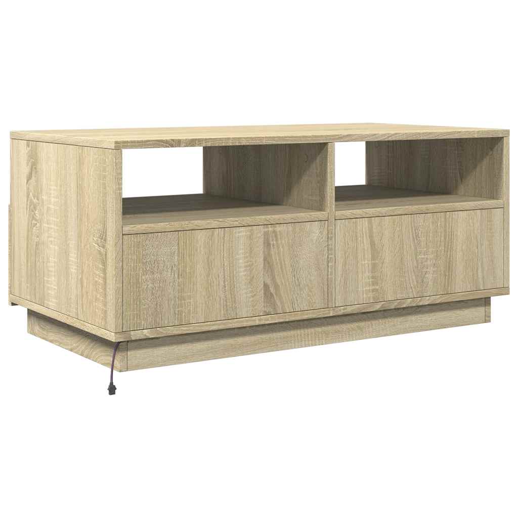 Table basse avec lumières LED chêne sonoma 90x49x40 cm - XIOS