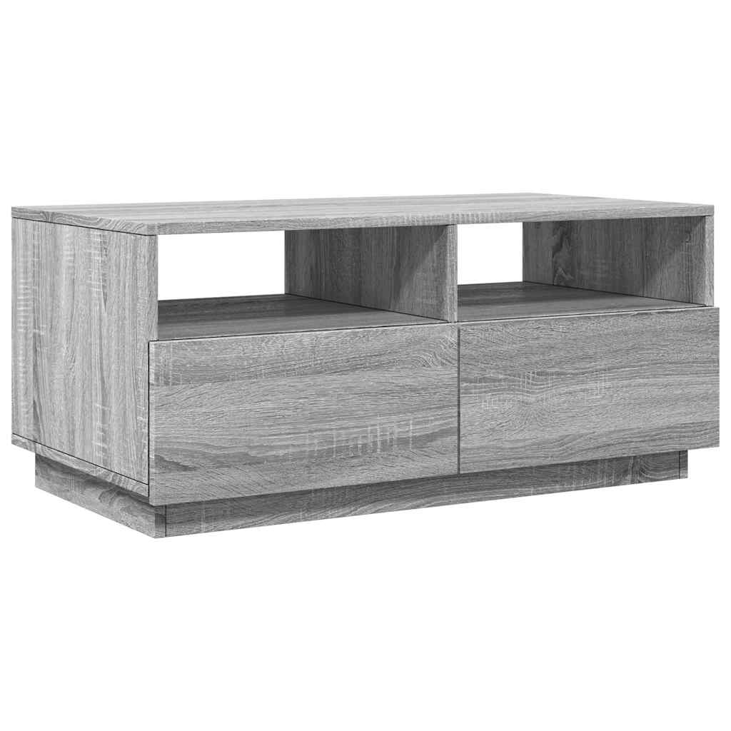 Table basse avec lumières LED sonoma gris 90x49x40 cm - XIOS