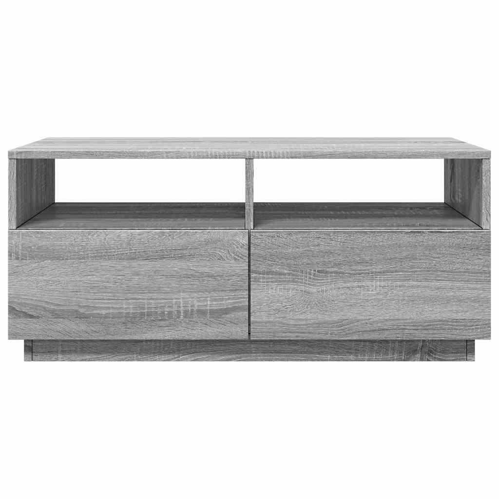 Table basse avec lumières LED sonoma gris 90x49x40 cm - XIOS