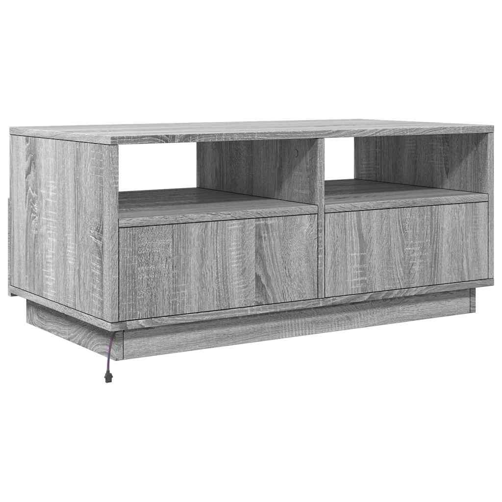 Table basse avec lumières LED sonoma gris 90x49x40 cm - XIOS