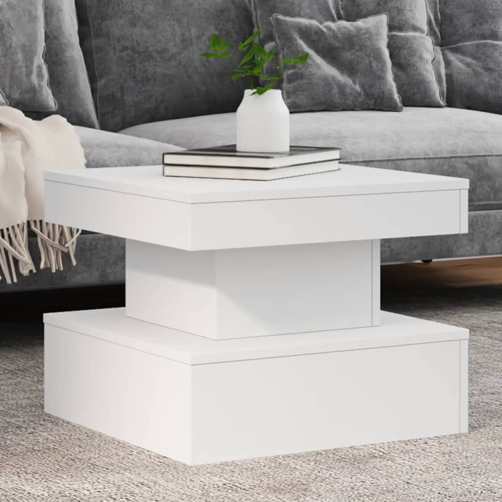 Table basse avec lumières LED blanc 50x50x40 cm - XIOS