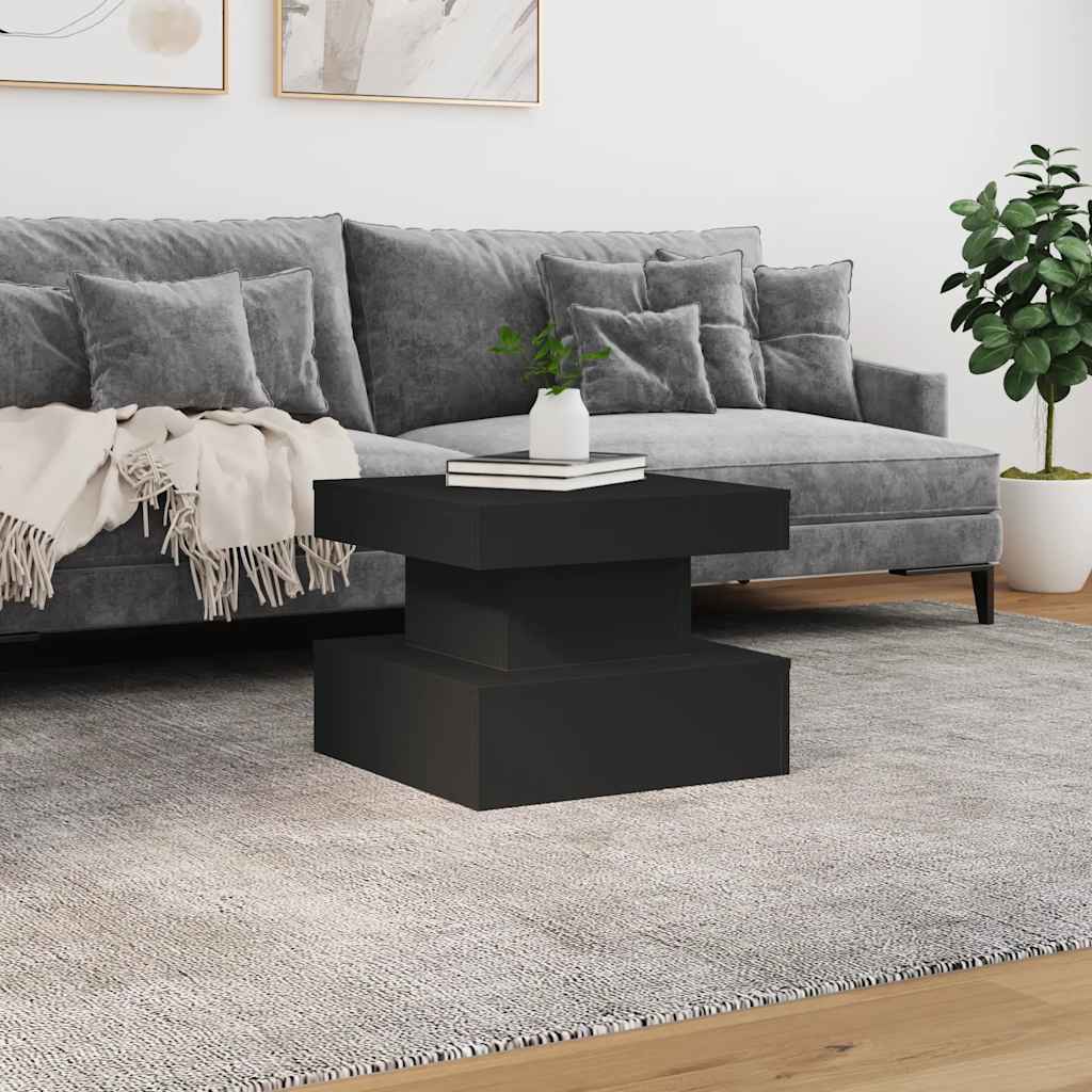 Table basse avec lumières LED noir 50x50x40 cm - XIOS