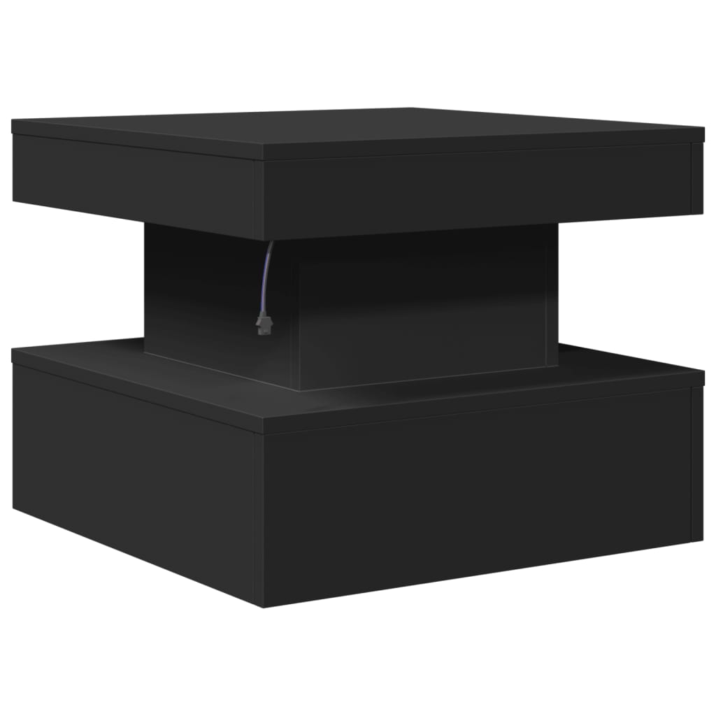 Table basse avec lumières LED noir 50x50x40 cm - XIOS