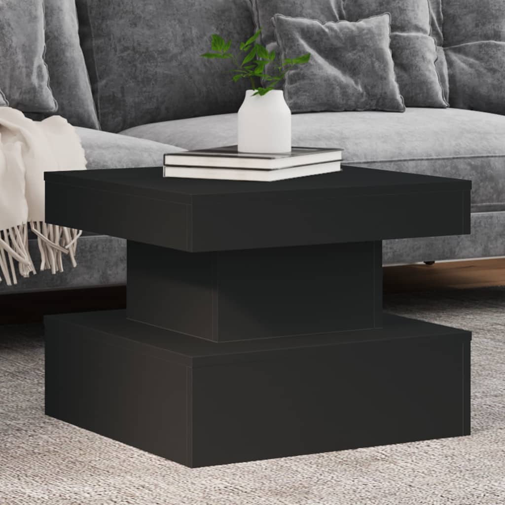 Table basse avec lumières LED noir 50x50x40 cm - XIOS