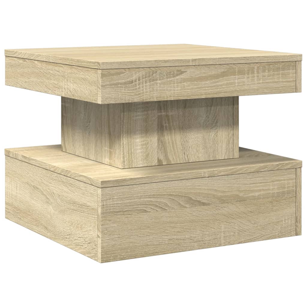 Table basse avec lumières LED chêne sonoma 50x50x40 cm - XIOS