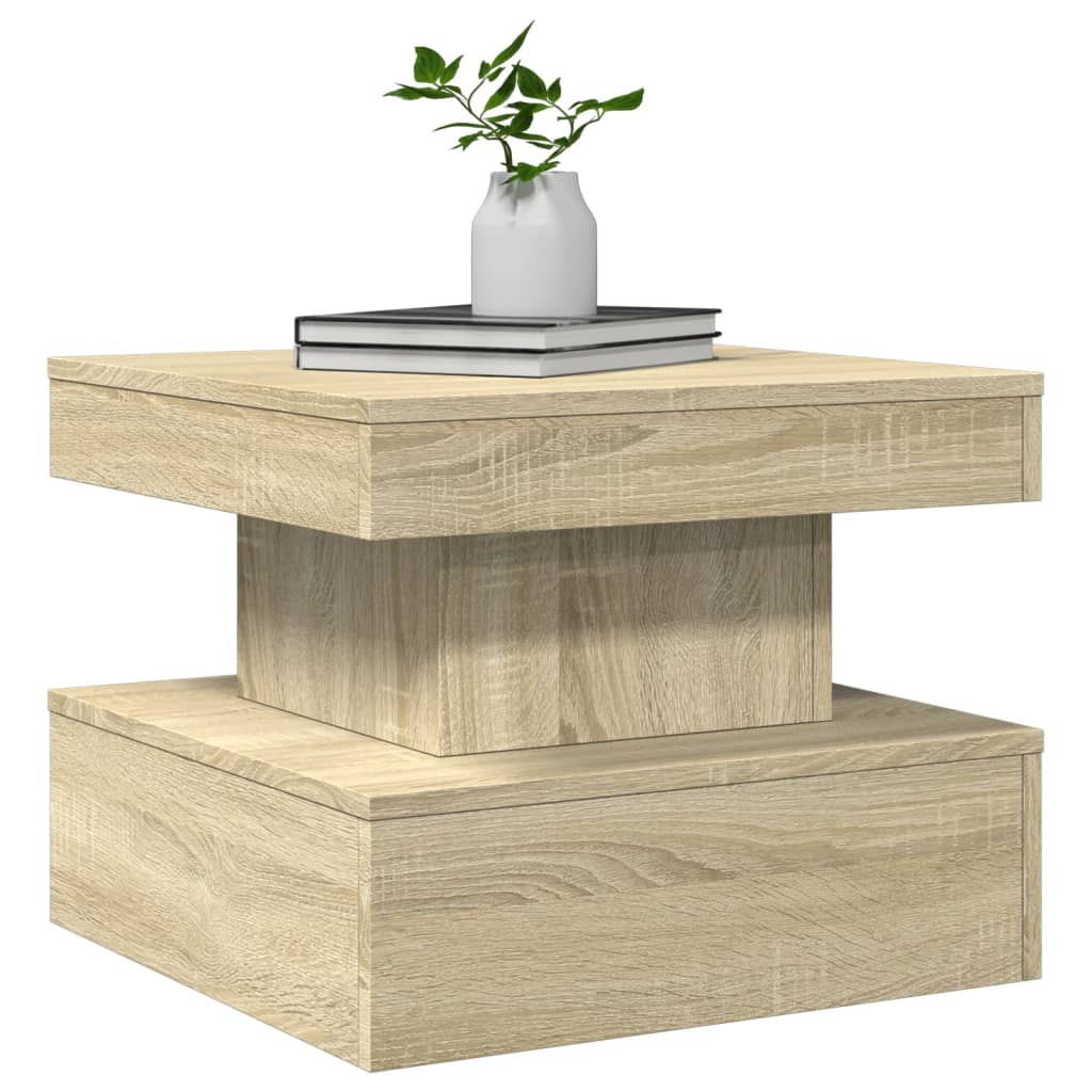 Table basse avec lumières LED chêne sonoma 50x50x40 cm - XIOS