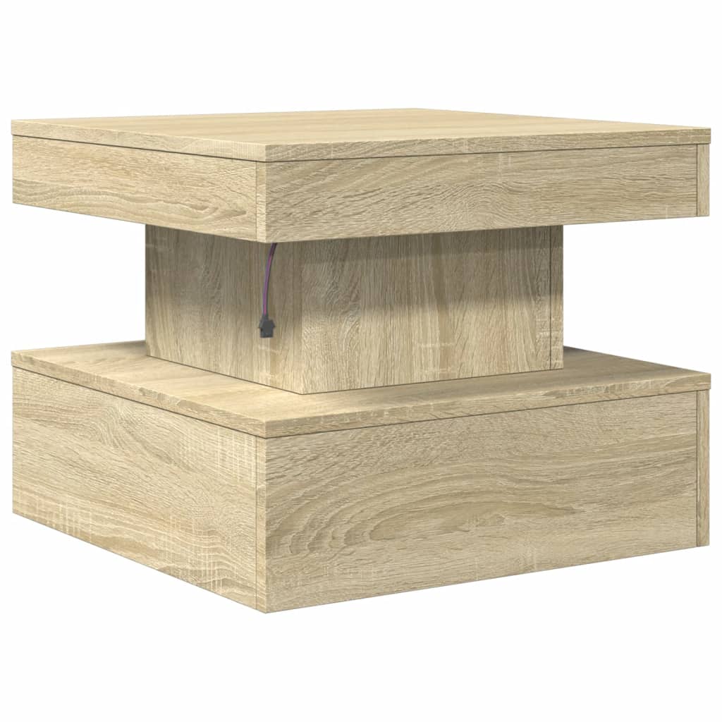 Table basse avec lumières LED chêne sonoma 50x50x40 cm - XIOS