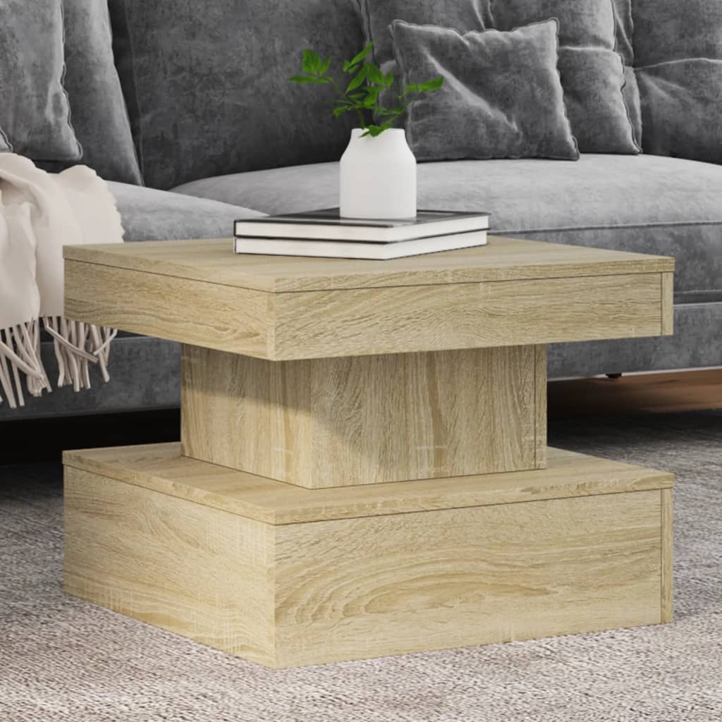 Table basse avec lumières LED chêne sonoma 50x50x40 cm - XIOS