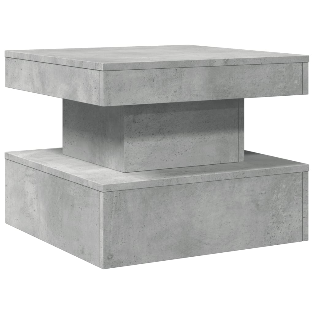 Table basse avec lumières LED gris béton 50x50x40 cm - XIOS