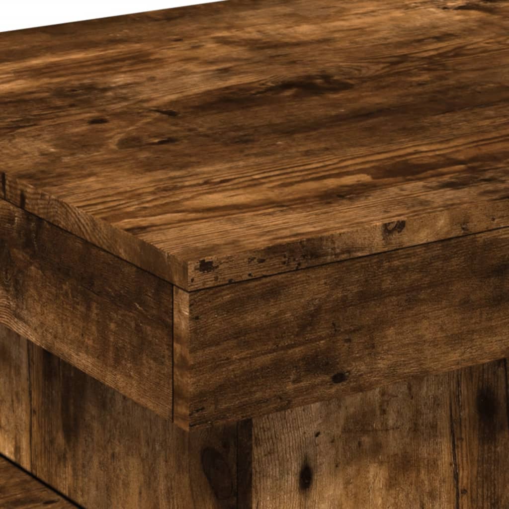 Table basse avec lumières LED chêne fumé 50x50x40 cm - XIOS