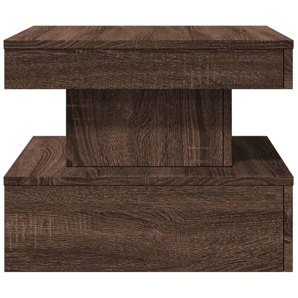Table basse avec lumières LED chêne marron 50x50x40 cm - XIOS