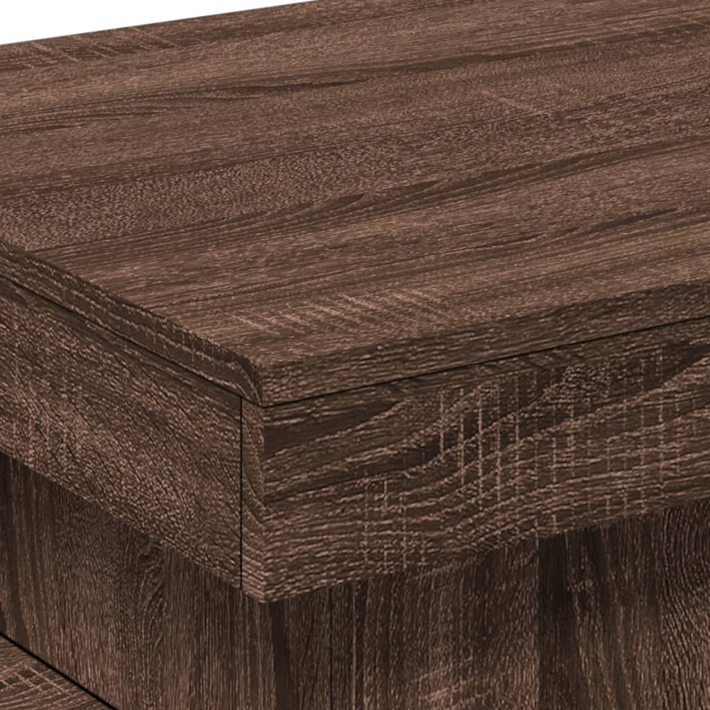 Table basse avec lumières LED chêne marron 50x50x40 cm - XIOS