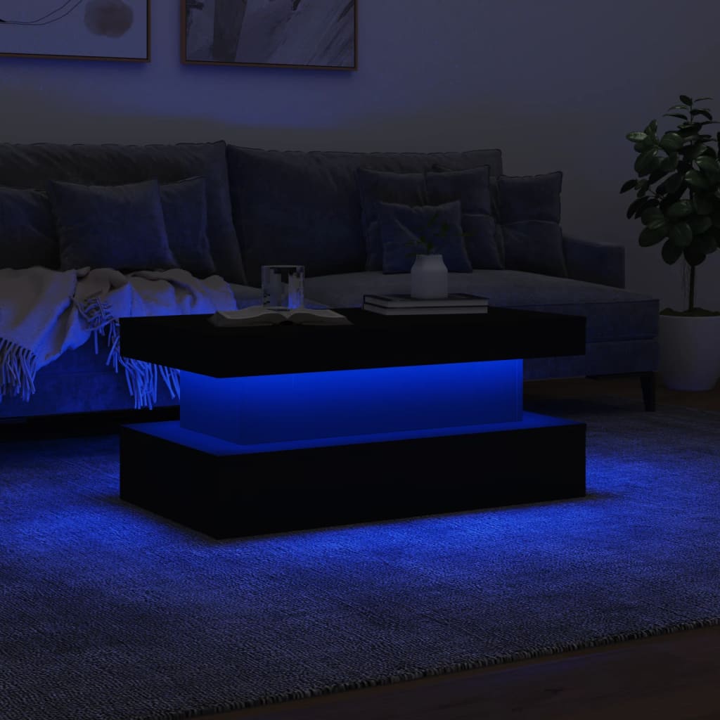 Table basse avec lumières LED blanc 90x50x40 cm - XIOS