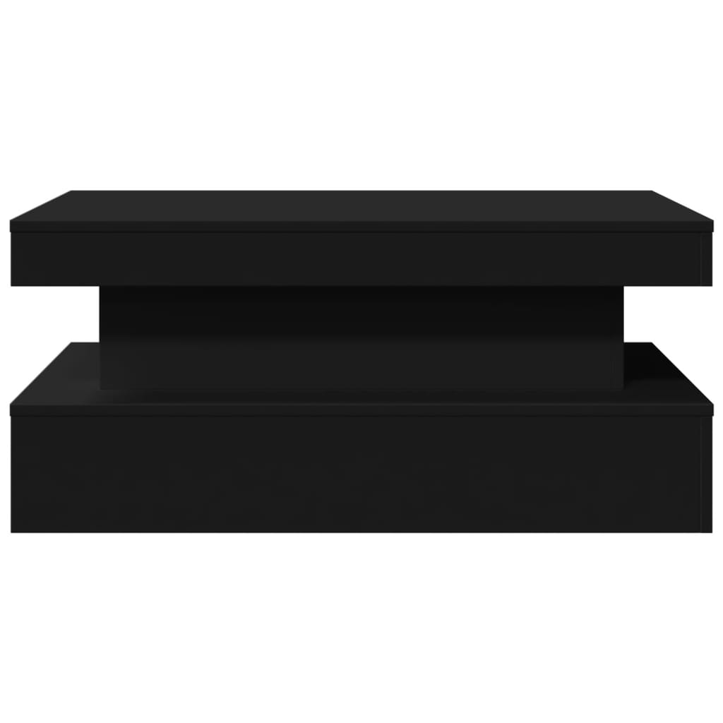 Table basse avec lumières LED noir 90x50x40 cm - XIOS