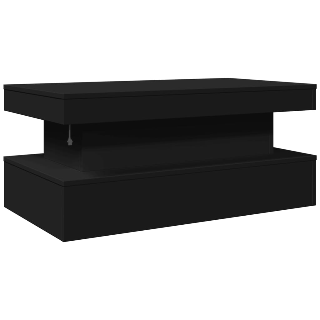Table basse avec lumières LED noir 90x50x40 cm - XIOS