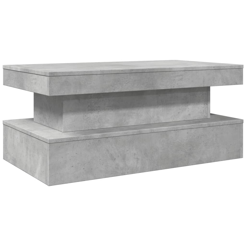 Table basse avec lumières LED gris béton 90x50x40 cm - XIOS