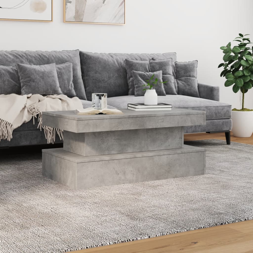 Table basse avec lumières LED gris béton 90x50x40 cm - XIOS