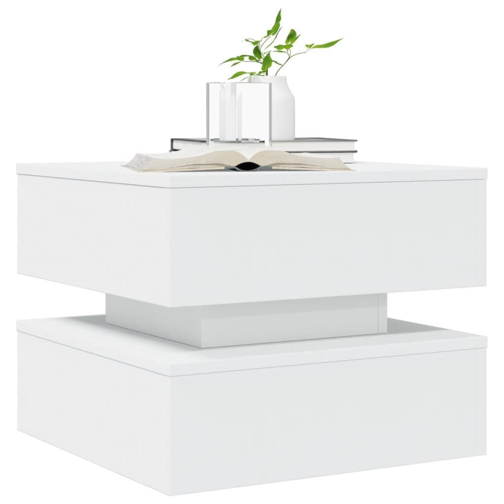 Table basse avec lumières LED blanc 50x50x40 cm - XIOS