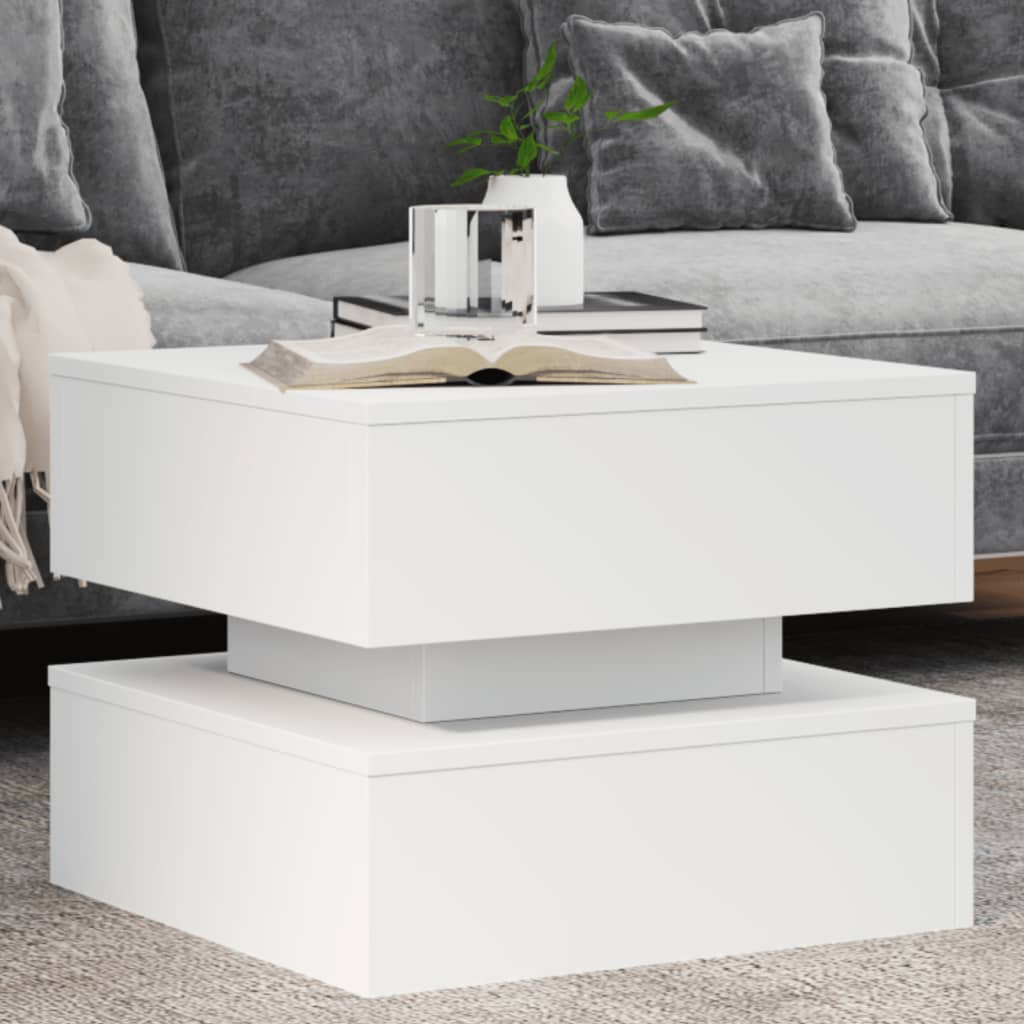 Table basse avec lumières LED blanc 50x50x40 cm - XIOS