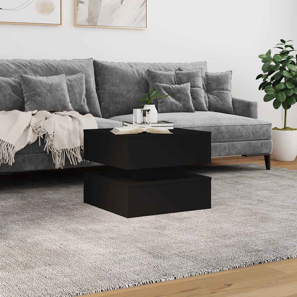 Table basse avec lumières LED noir 50x50x40 cm - XIOS