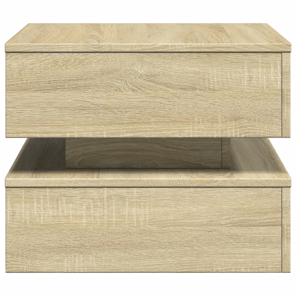 Table basse avec lumières LED chêne sonoma 50x50x40 cm - XIOS