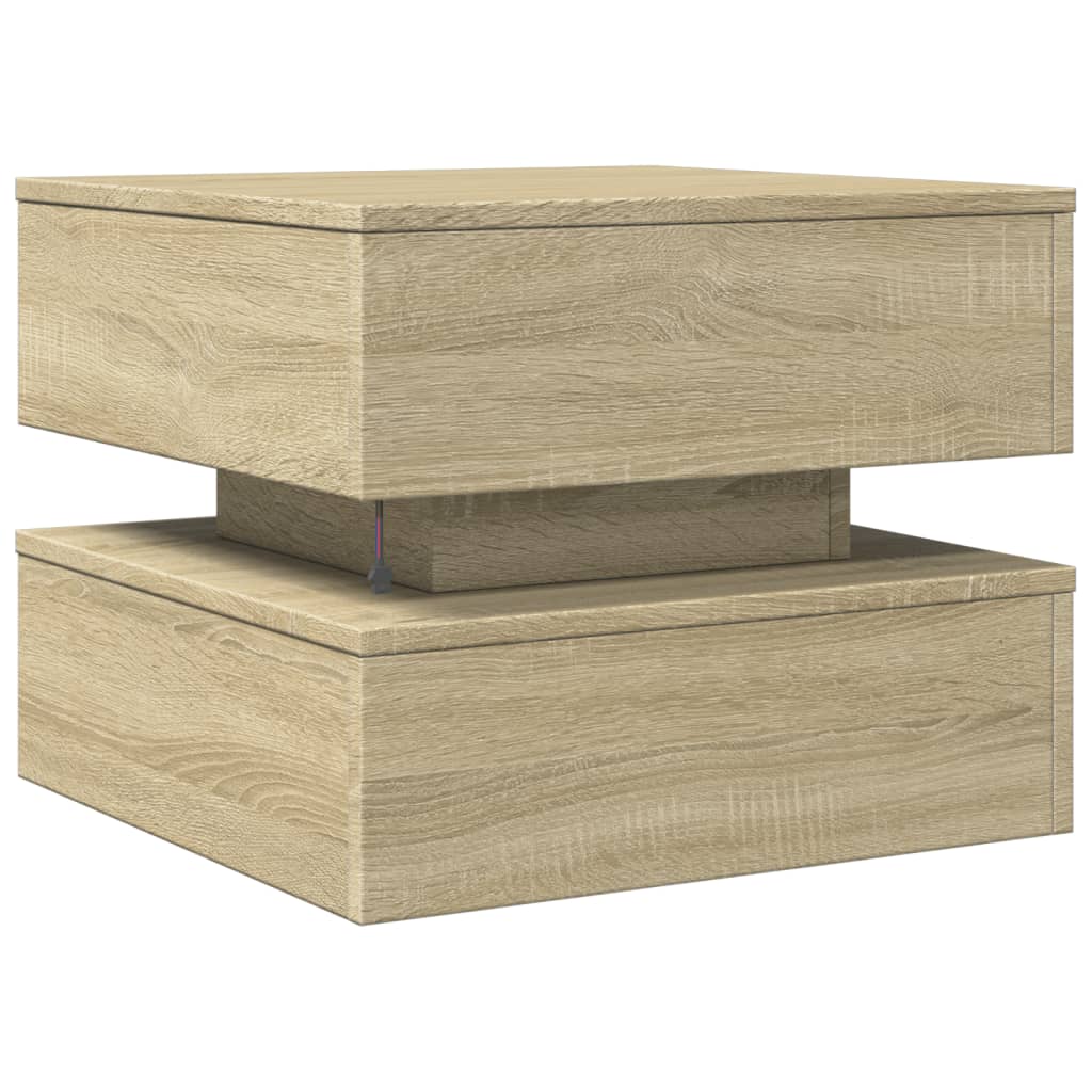 Table basse avec lumières LED chêne sonoma 50x50x40 cm - XIOS