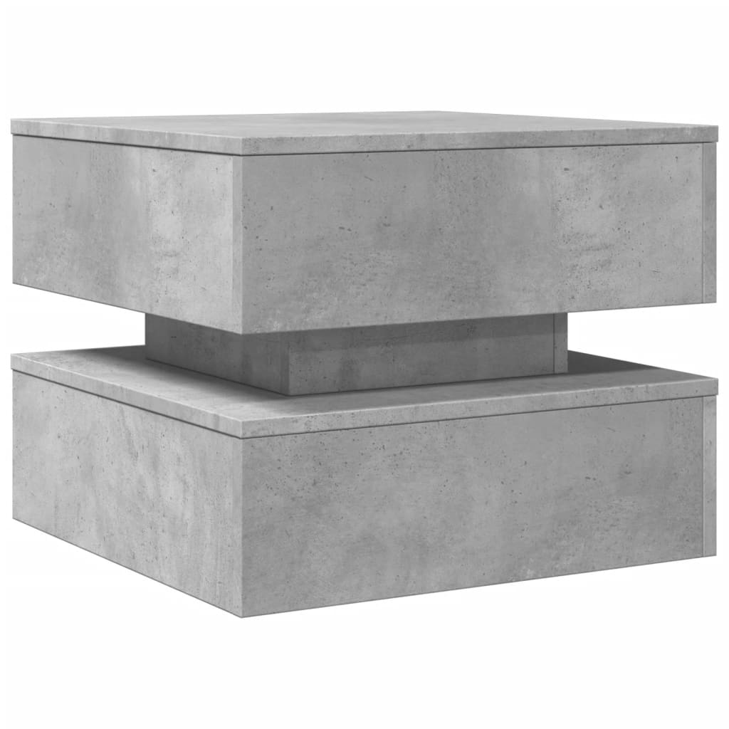 Table basse avec lumières LED gris béton 50x50x40 cm - XIOS
