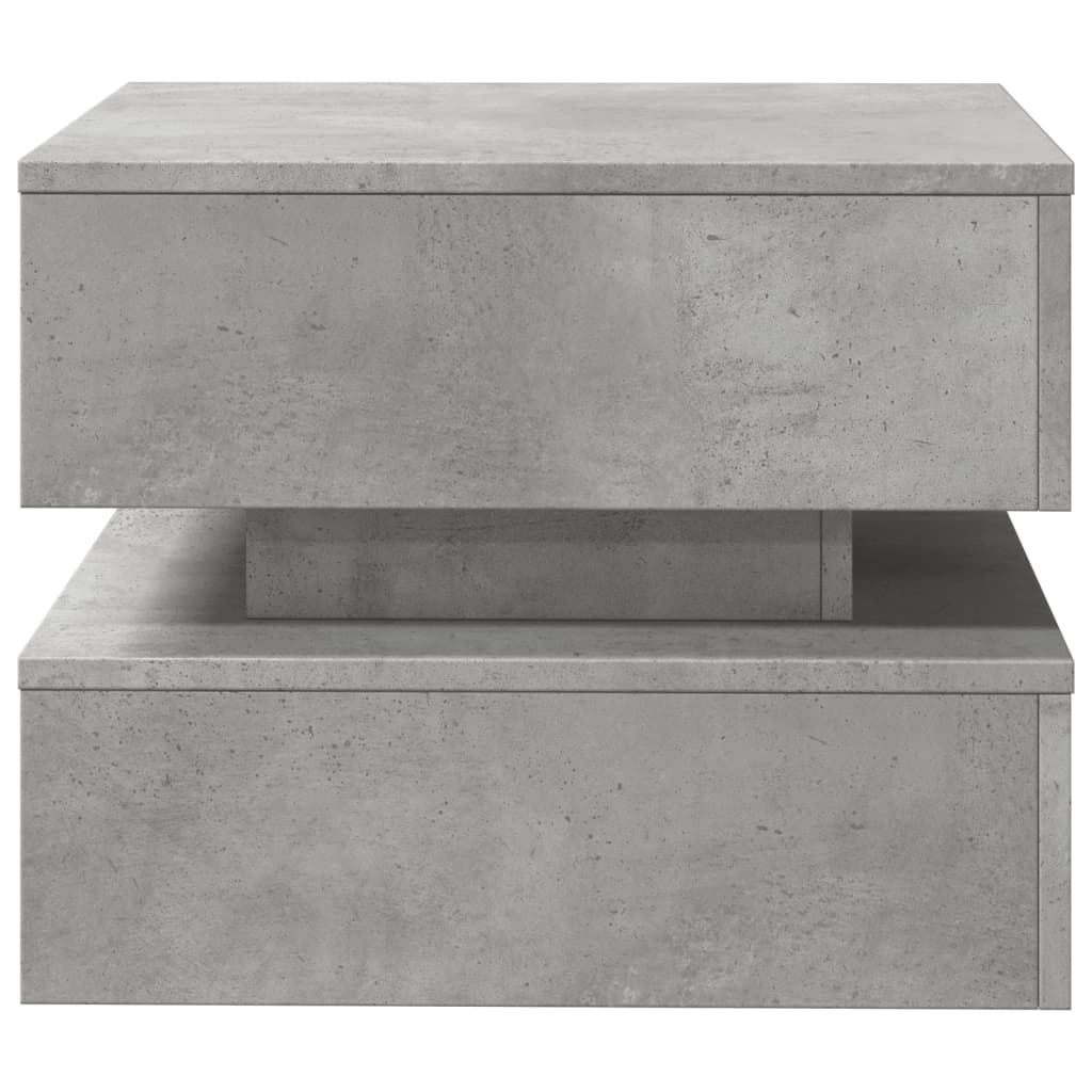 Table basse avec lumières LED gris béton 50x50x40 cm - XIOS